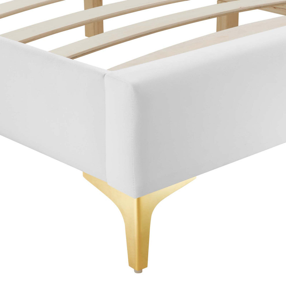 Sutton Queen Performance Velvet Bed Frame MOD-6275-WHI