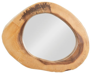 Chamcha Wood Slice Mirror, Small