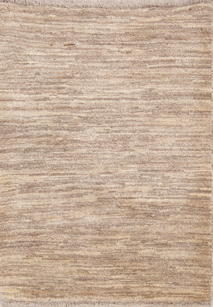Gabbeh Solid Rustic Hand-Knotted Persian Oriental Area Rug, Beige, 3'10"x2'11