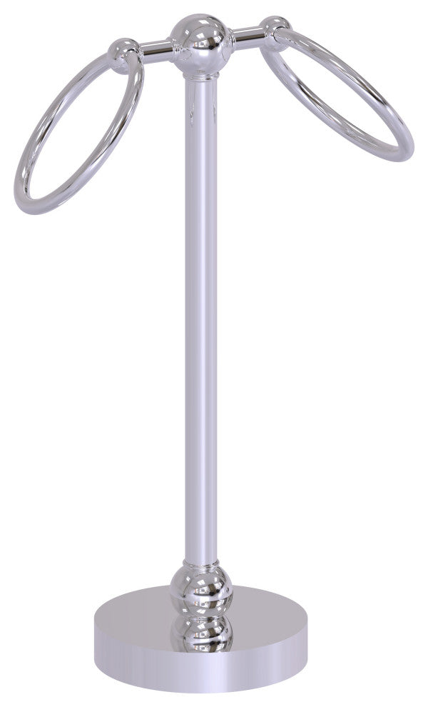 Vanity Top 2 Ring Guest Towel Holder, Polished Chrome