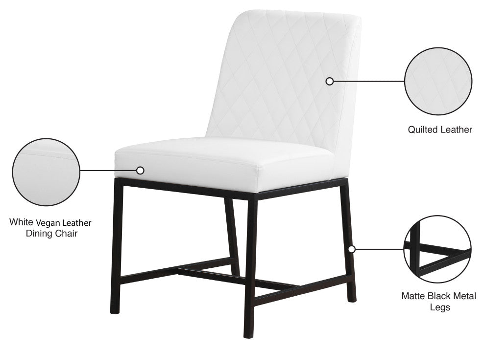 Bryce Faux Leather Upholstered Dining Chair, Set of 2, White