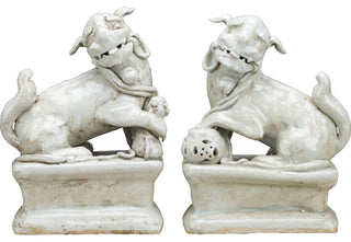 Classic Porcelain Foo Dog - Pair