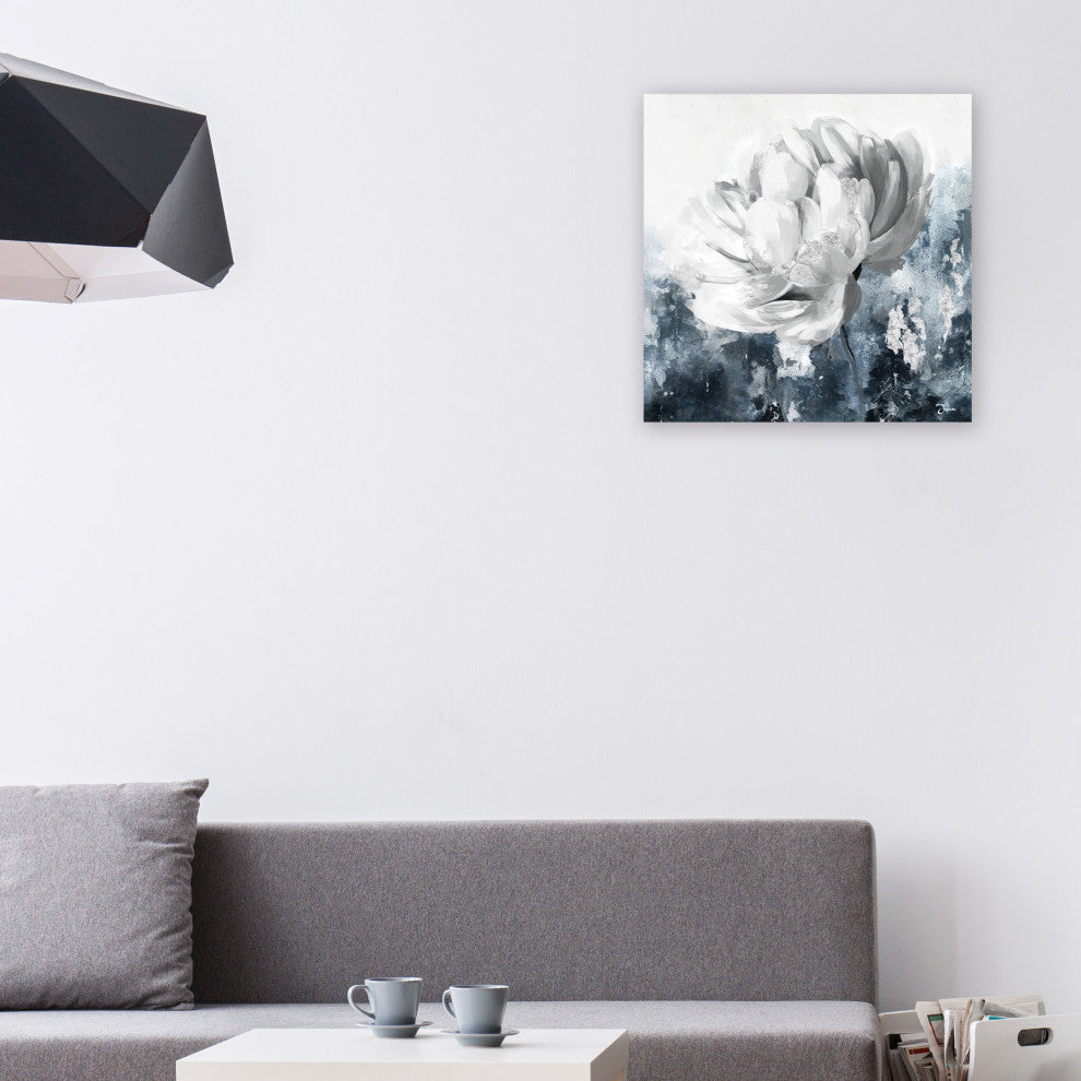 Abstract sliver flower - Oil Painting Print on Wrapped Canvas, Wall art, 20x20