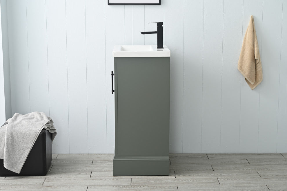 Vanity Art Bathroom Vanity With Sink & Top, Vintage Green, 20", Black Stone