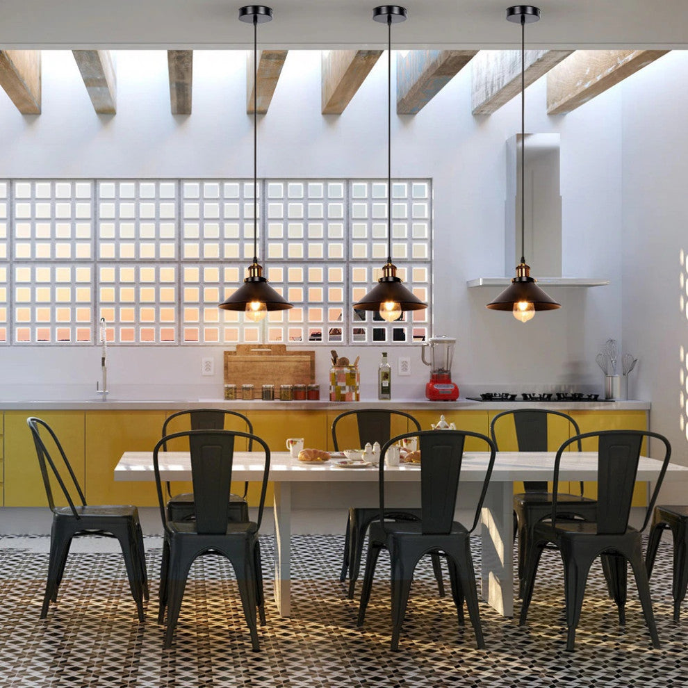 Industrial Retro Iron Pendant Light for Bar, Kitchen, Restaurant, 3 Lamps