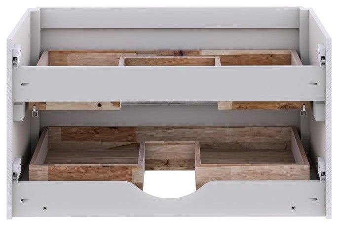 Fresca Formosa Modern 59" Rustic White Wall Hung Bathroom Cabinet