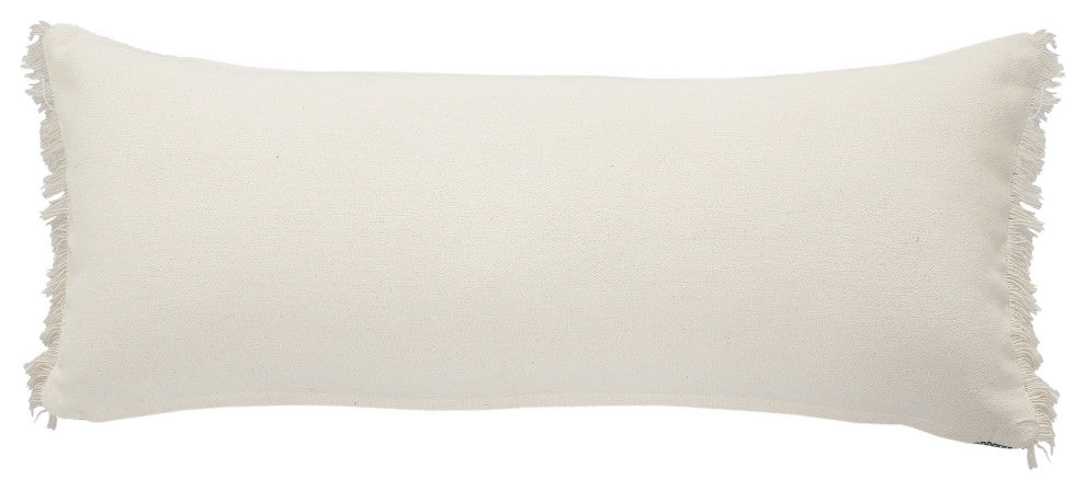 Ox Bay Blue/Tan Stripe Cotton Blend Pillow Cover, 14"x36"