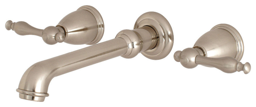Kingston Brass Two-Handle Wall Mount Tub Faucet, Brushed Nickel