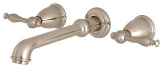 Kingston Brass Two-Handle Wall Mount Tub Faucet, Brushed Nickel