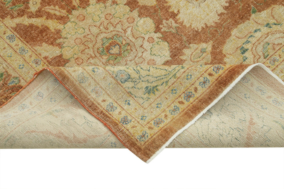 Rug N Carpet - Handmade Oriental 8' 10" x 12' 2" Wool Oushak Area Rug