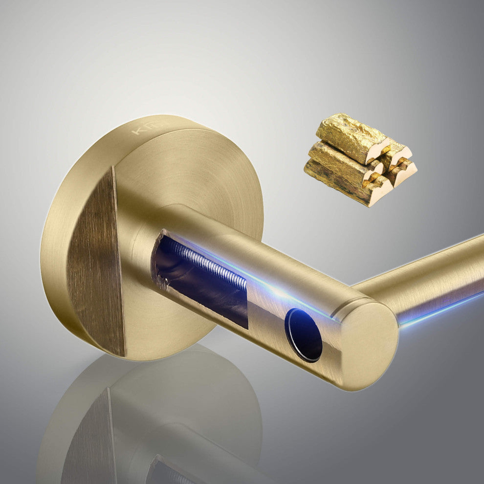 Circular Bathroom 18" Towel Bar, Brushed Gold