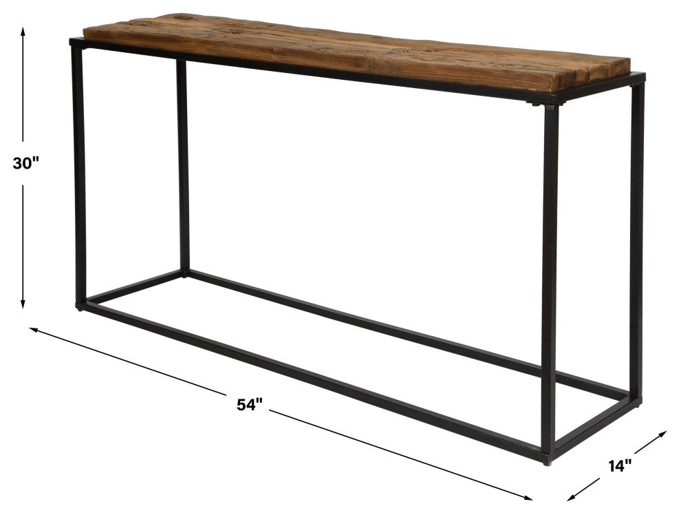 Uttermost Holston 54 x 30" Satin Black Iron Frame Console Table