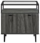 Modern Glass Top 2-Door Nightstand - Slate Grey