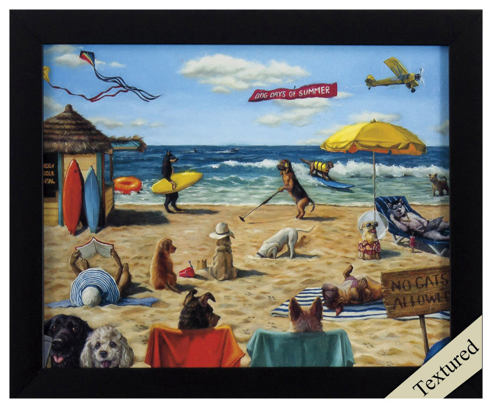 Dog Beach Non-Glass Framed Art