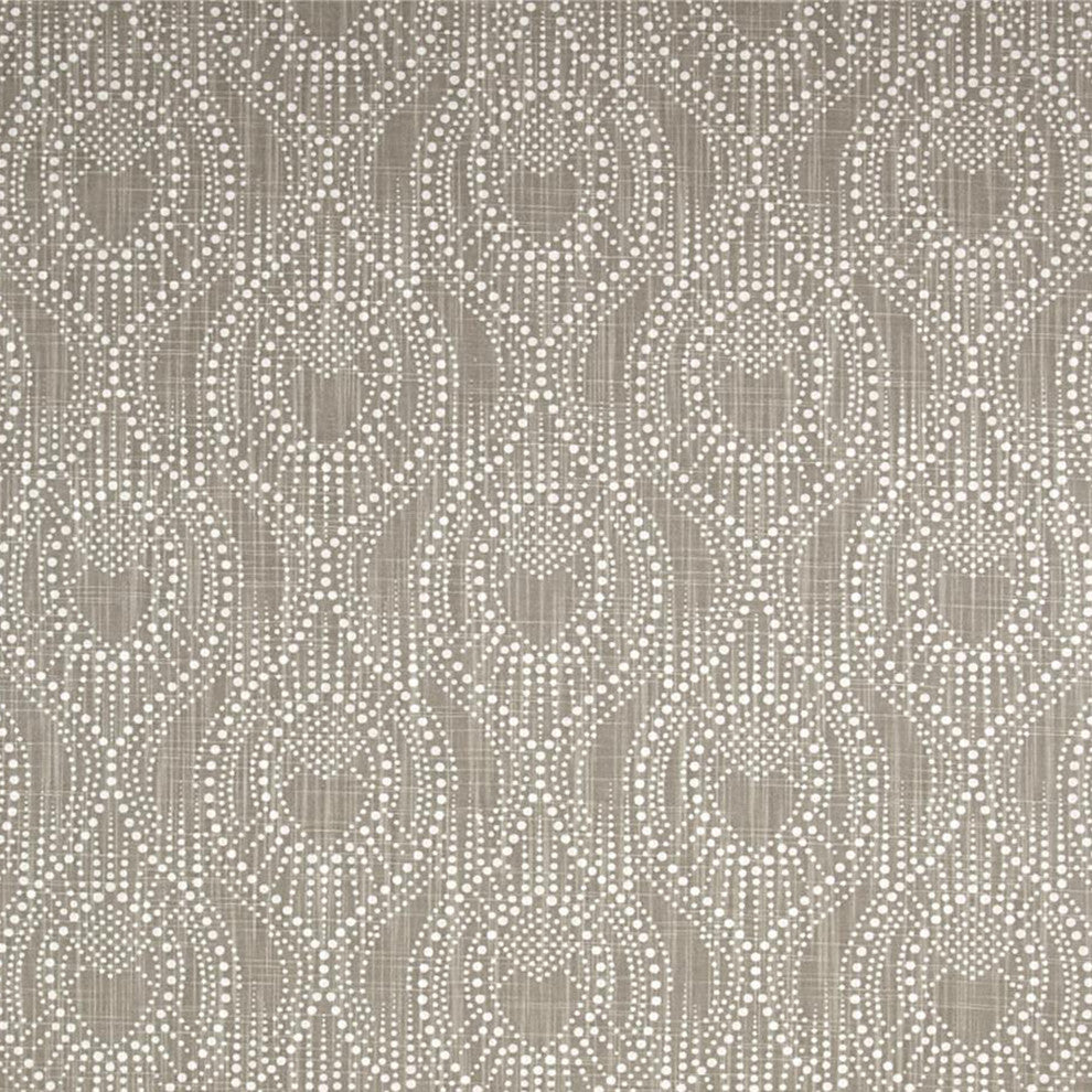 Alyssa Regal Taupe Dotted Print 72" Shower Curtain Cotton Linen, Lined