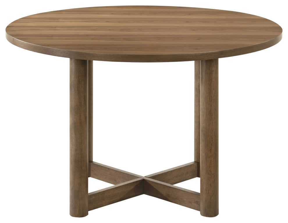 Crestmore 5-piece 46" Round Wood Dining Table Set Walnut
