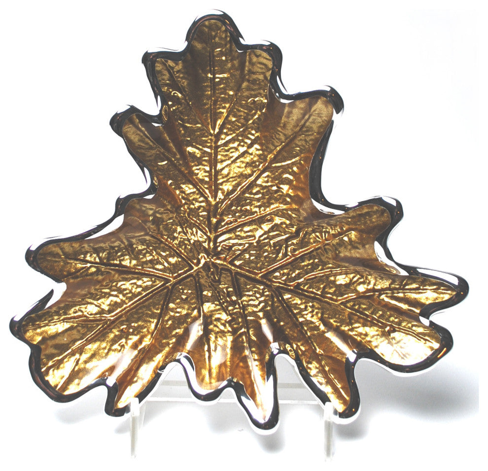 Foglia Grape Leaf Tray Amber