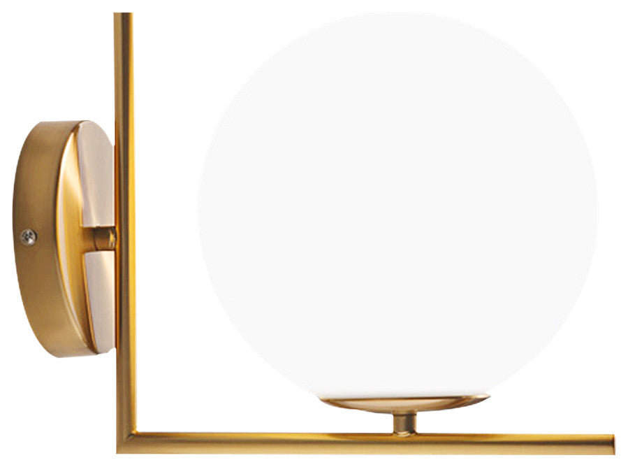 1-Light Glass Globe Wall Light
