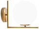 1-Light Glass Globe Wall Light
