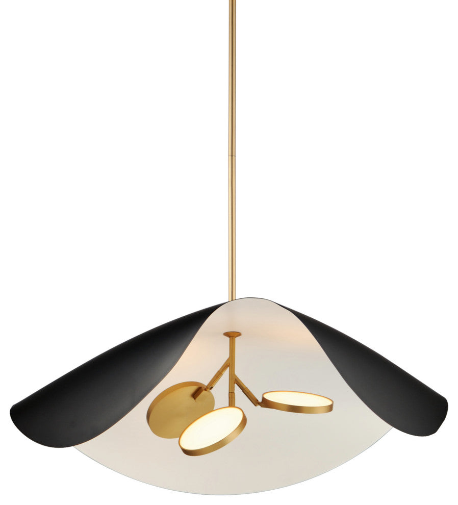 ET2 E24968 Carmen 32"W LED Chandelier - Black / Gold