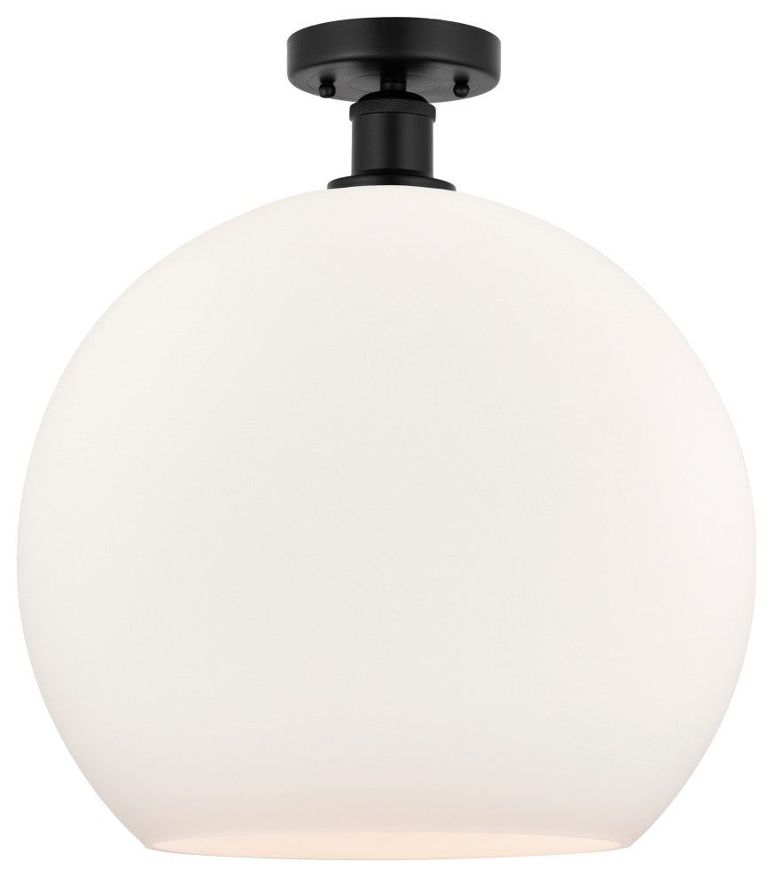 Innovations 616-1F-BK-G121-14 1 Light Semi-Flush Mount, Matte Black