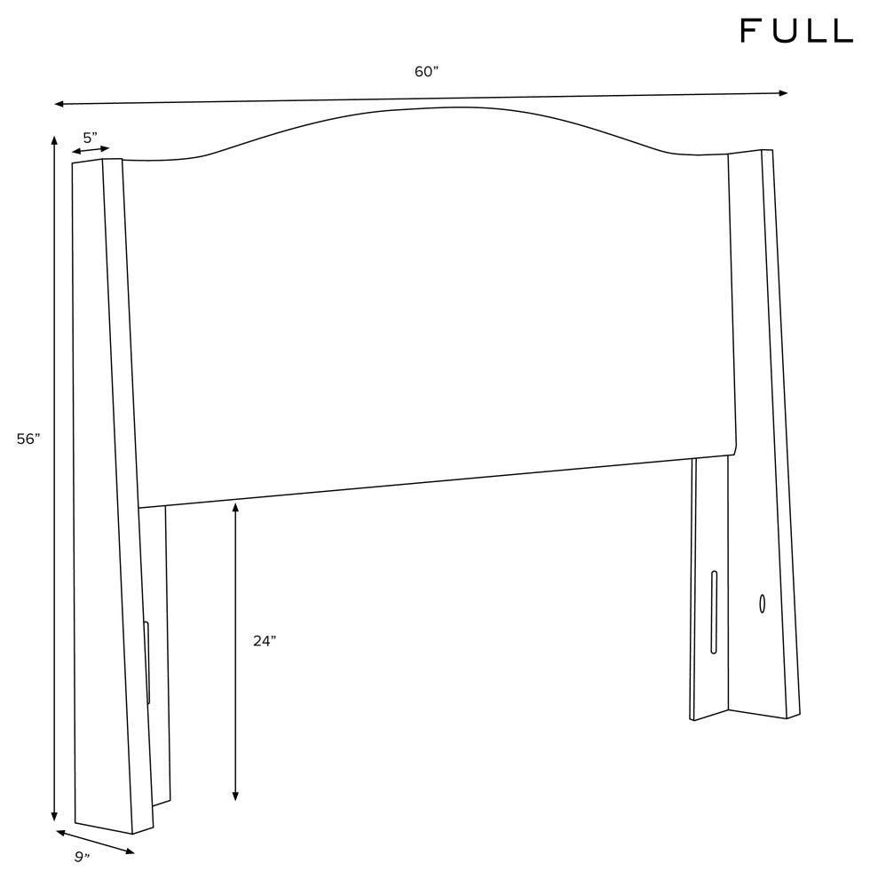 Camelback Wingback Headboard, Linen Talc, Full