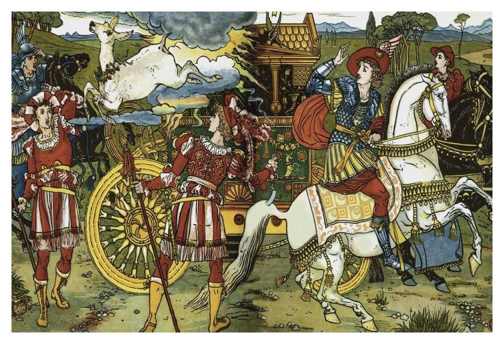 "Hind in the Wood - Leap" Digital Paper Print by Walter Crane, 50"x34"