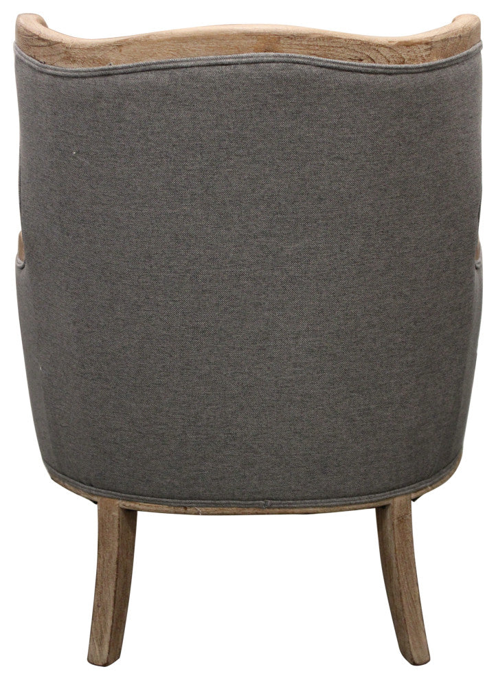 Dan Gray Linen Lounge Arm Chair