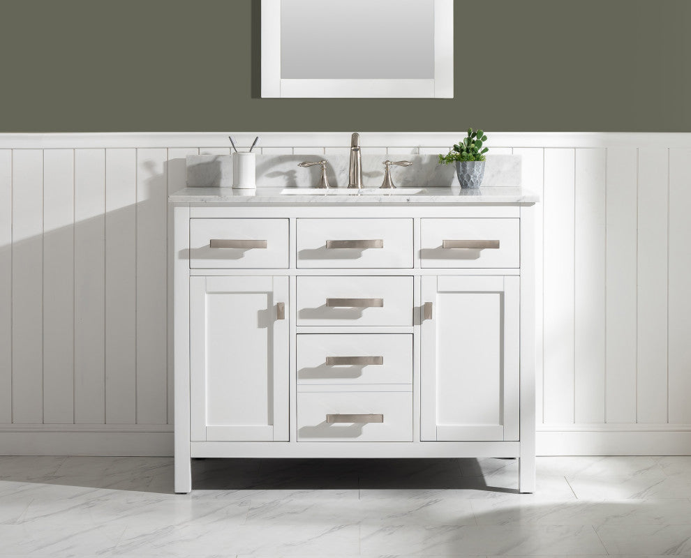 Valentino 42" Single Vanity, White
