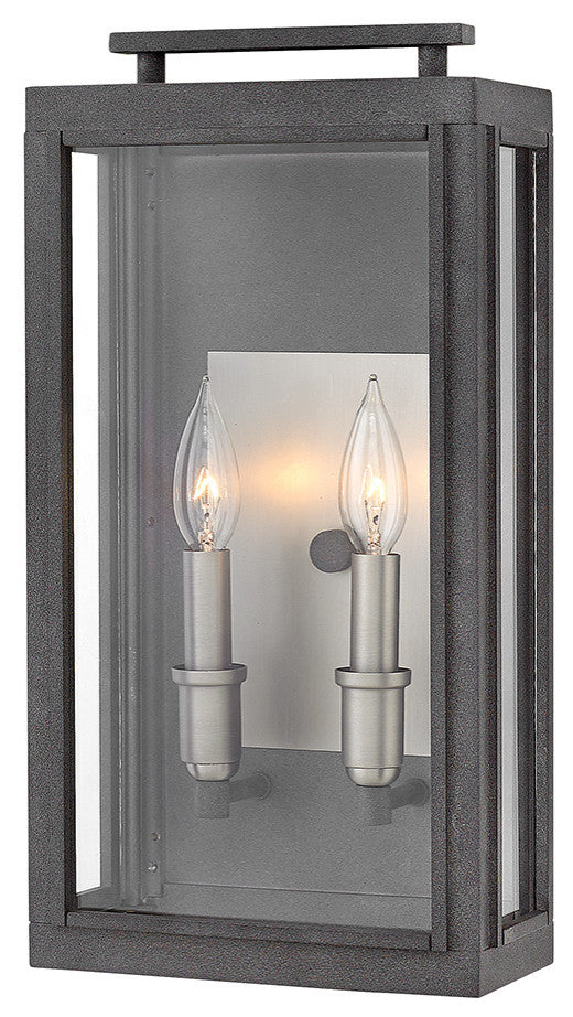 Hinkley Sutcliffe Medium Wall Mount Lantern, Aged Zinc