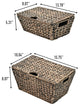 Wilder Woven Hyacinth Rectangular Storage Baskets With Lids, Handles, Set of 2
