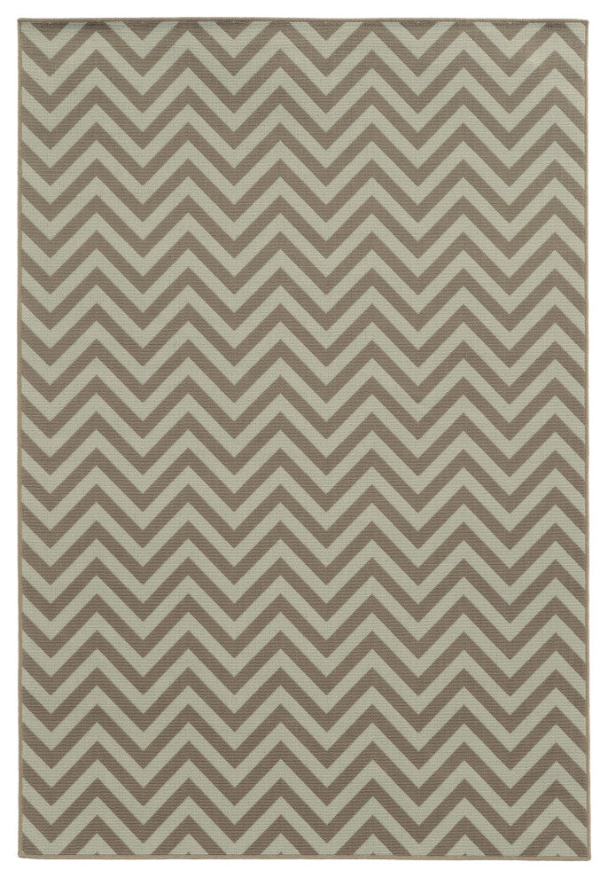 Oriental Weavers Riviera Grey/Blue Geometric Indoor/Outdoor Rug 6'7"X9'6"