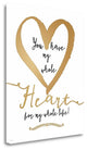 "Whole Heart Gold" By Jo Moulton, Giclee Print on Gallery Wrap Canvas