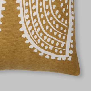 Radiance Oversized Sunburst Motif Print Square Pillow, Gold Flake