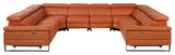 Antonio Italian Leather 8-Piece U-Shaped Power Reclining Sectional, Camel