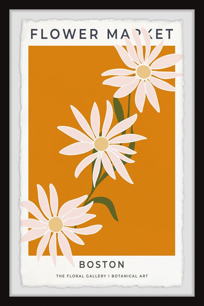 "Flower Market Boston" Framed Painting Print, 12x18