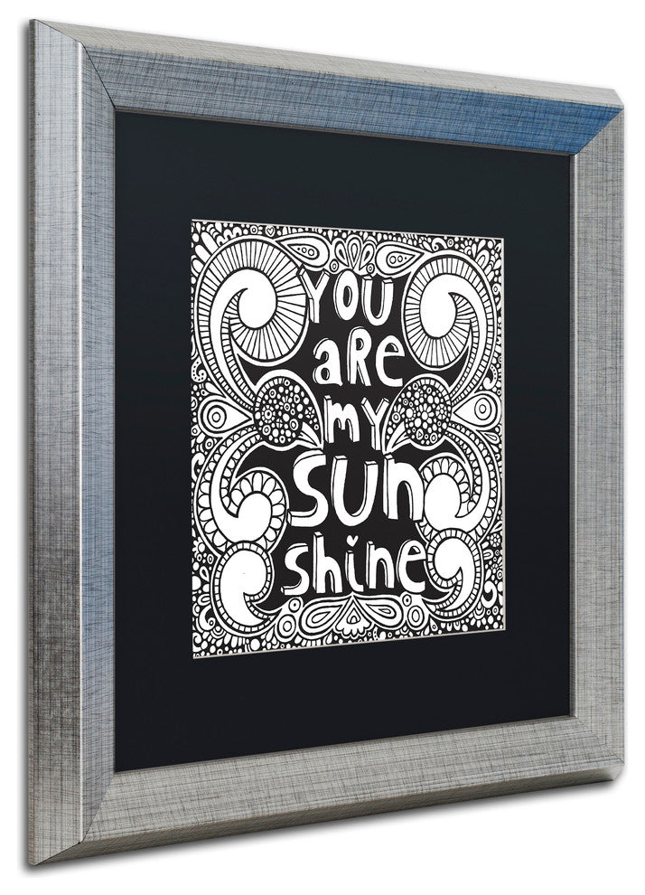 Hello Angel ''Sunshine'' Art, Silver Frame, Black Mat, 16x16