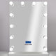 White Rectangular Glass and Metal Mirror With Stand