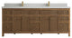 Sonoma Teak 84 Double Sink Bath Vanity in Dark Natural with 2" Carrara Quartz