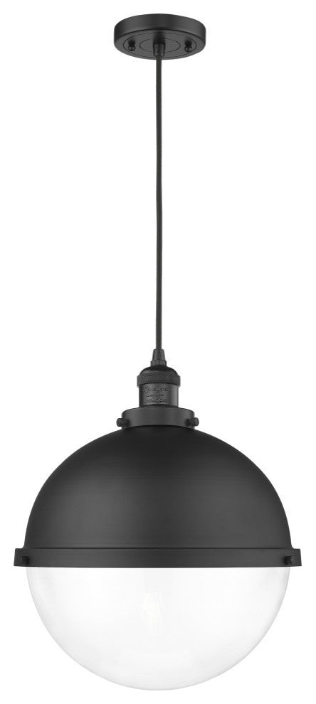 Innovations 201C-BK-HFS-122-BK Hampden 1 Light 12.875" Pendant, Matte Black