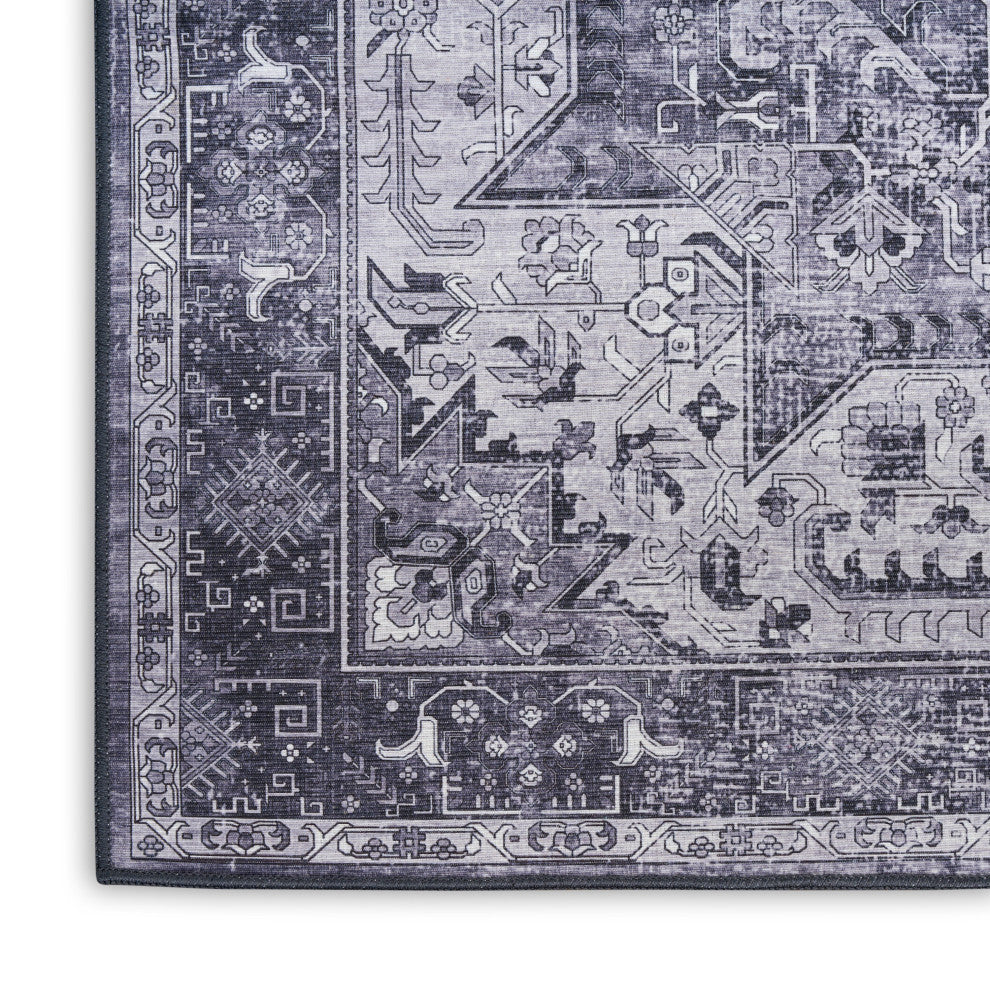 Nourison Nourison Washables 8' x 10' Charcoal Grey Vintage Indoor Rug