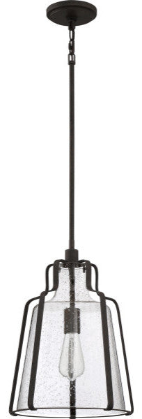 Quoizel QF5228RK One Light Pendant, Rustic Black Finish