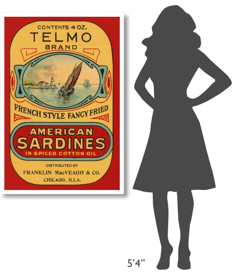 "Telmo Brand American Sardines" Digital Paper Print by Retrolabel, 31"x46"