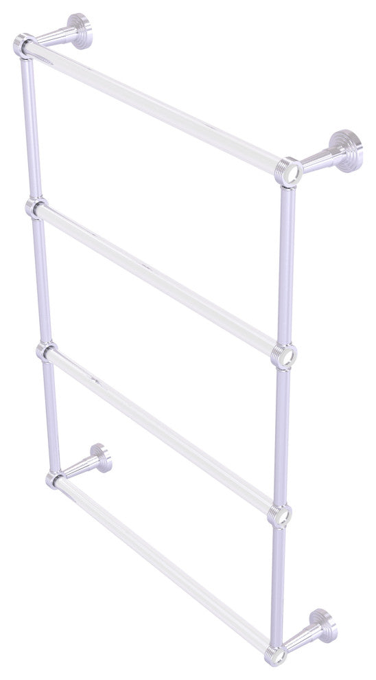Pacific Beach 4 Tier 24" Ladder Towel Bar with Groovy Accents, Satin Chrome