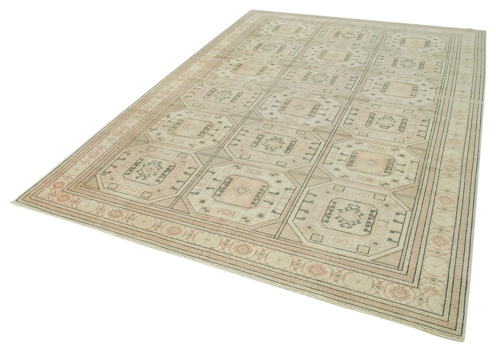 Rug N Carpet - Handwoven Turkish 6' 7'' x 9' 8'' Distressed Area Rug