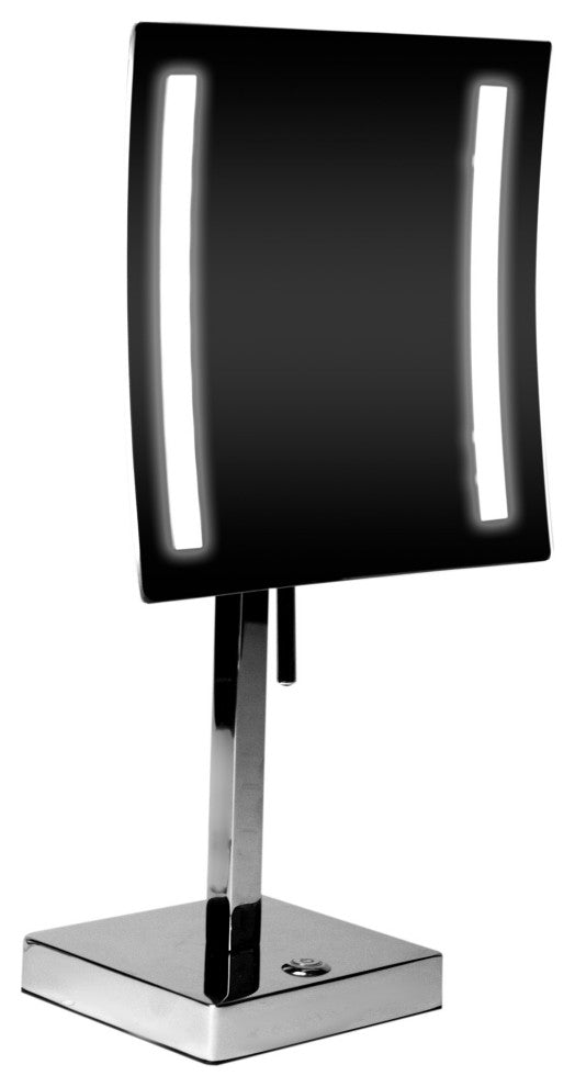 ALFI brand ABM8FLED-PC Polished Chrome Tabletop Square 8" Mirror with Light