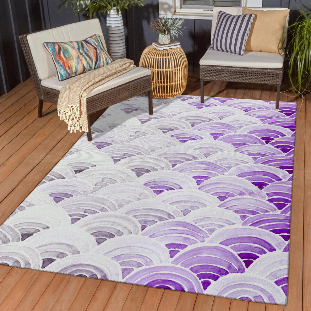 Indoor/Outdoor Seabreeze SZ5 Violet Machine Washable 8' x 10' Rug