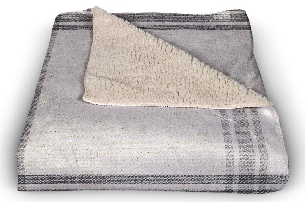 Raven on Plaid 50x60 Sherpa Fleece Blanket