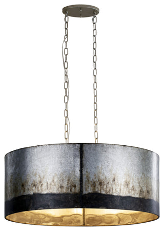 Varaluz 323N06 Cannery 30"W Linear Drum Chandelier - Ombre Galvanized