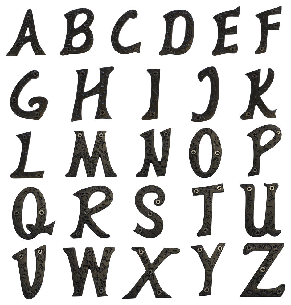 RCH Hardware Iron Rustic Country House Letter, 3", Black, F